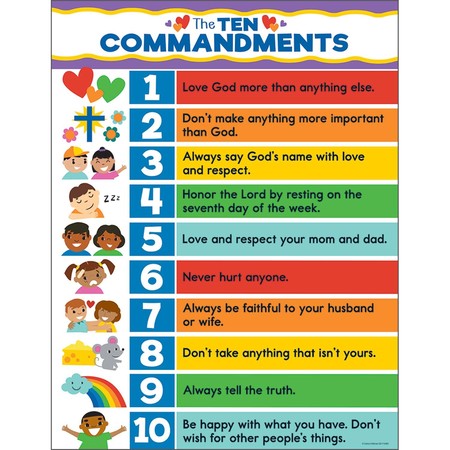 CARSON DELLOSA Ten Commandments Chart 114289